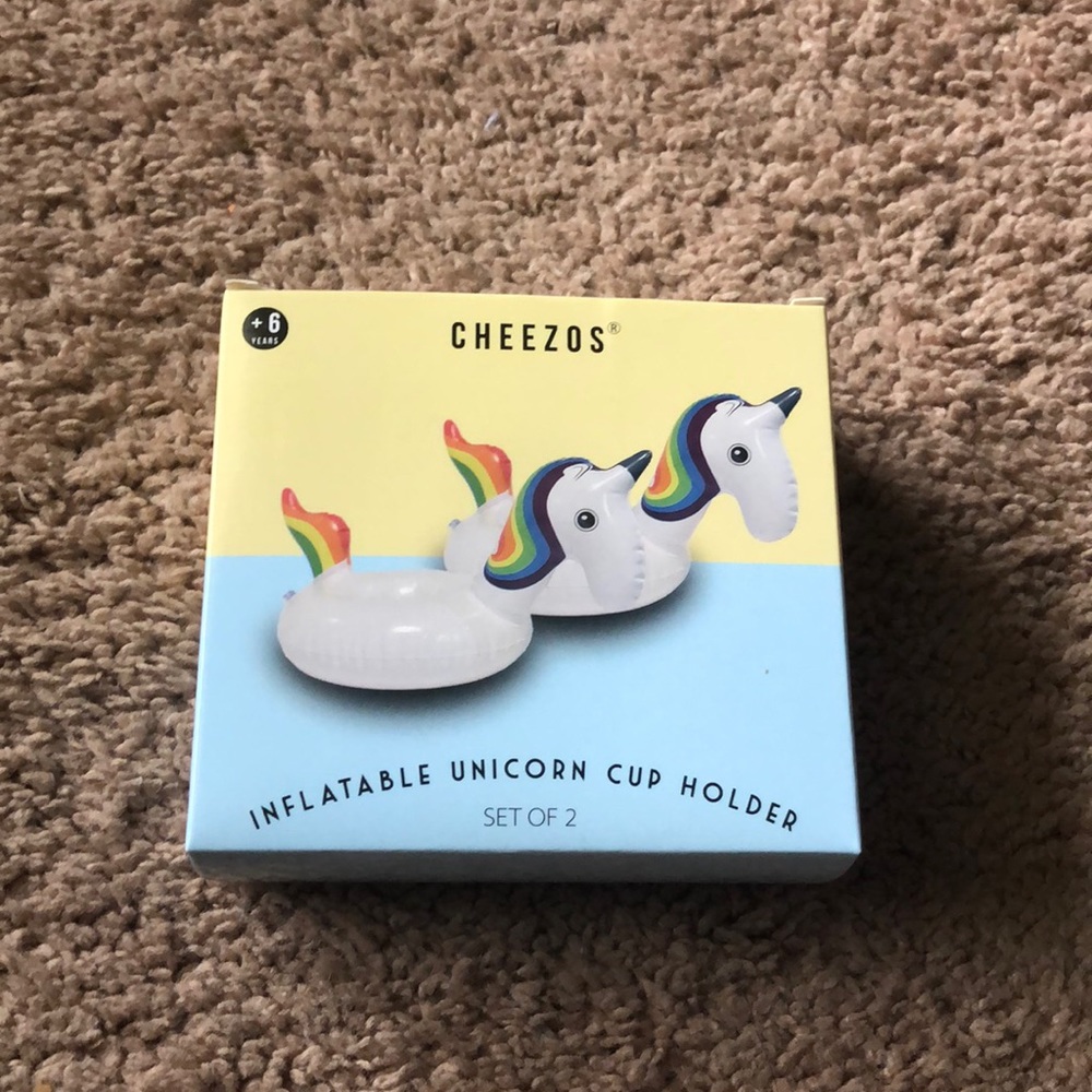 Cheezos inflatable unicorn cup holder